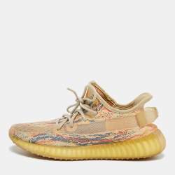 Pre Owned Yeezy x Adidas Multicolor Knit Fabric Boost 350 V2 MX Oat Sneakers Size 41 1/3
