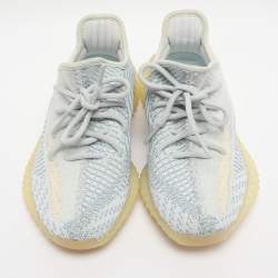 Pre Owned Yeezy x Adidas Cloud/White Knit Fabric Boost 350 V2 Low Top Sneakers Size 36