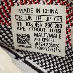 Pre Owned Yeezy x Adidas White/Black Knit Fabric Boost 350 V2 Zebra Sneakers Size 45 1/3