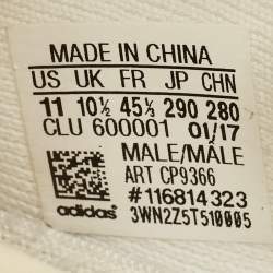 Pre Owned Yeezy x Adidas White Knit Fabric Boost 350 V2 Cream Sneakers Size 45 1/3