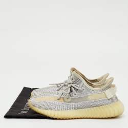 Pre Owned Yeezy x Adidas Grey Knit Fabric Boost 350 V2 Static Non Reflective Sneakers Size 37 1/3