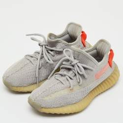 Pre Owned Yeezy x Adidas Grey Knit Fabric Boost 350 V2 Tail Light Sneakers Size 37 1/3