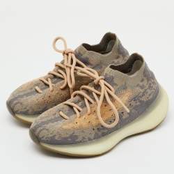 Pre Owned Yeezy x Adidas Grey/Beige Knit Fabric Boost 380 Mist Non-Reflective Sneakers Size 37 1/3