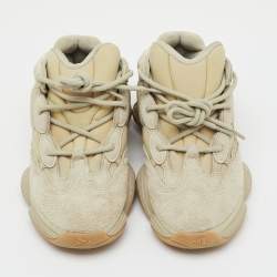 Pre Owned Yeezy x Adidas Cream Suede and Neoprene Yeezy 500 Stone Sneakers Size 37 1/3