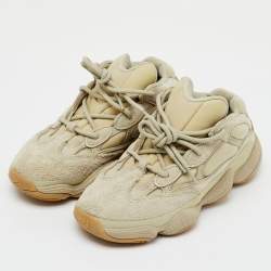 Pre Owned Yeezy x Adidas Cream Suede and Neoprene Yeezy 500 Stone Sneakers Size 37 1/3