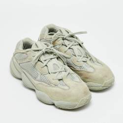 Pre Owned Yeezy x Adidas Grey Leather and Mesh 500 Salt Sneakers Size 42