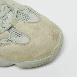 Pre Owned Yeezy x Adidas Grey Leather and Mesh 500 Salt Sneakers Size 42