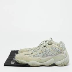 Pre Owned Yeezy x Adidas Grey Leather and Mesh 500 Salt Sneakers Size 42