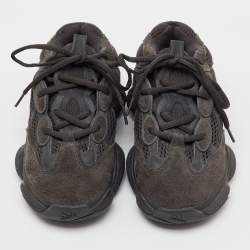 Pre Owned Yeezy x Adidas Grey Mesh, Suede And Leather Yeezy 500 Utility Black Sneakers Size 36 2/3
