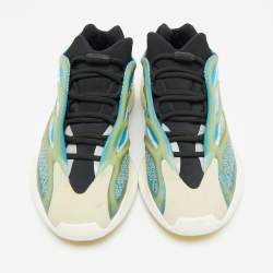 Pre Owned Yeezy x Adidas Blue/White Knit Fabric 700 V3 Arzareth Sneakers Size 42 2/3