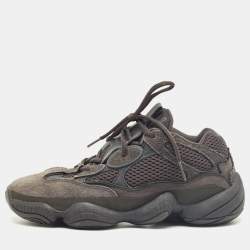 Pre Owned Yeezy x Adidas Black Mesh and Suede 500 Utility Black Sneakers Size 38