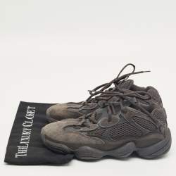 Pre Owned Yeezy x Adidas Black Mesh and Suede 500 Utility Black Sneakers Size 38