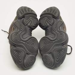 Pre Owned Yeezy x Adidas Black Mesh and Suede 500 Utility Black Sneakers Size 38