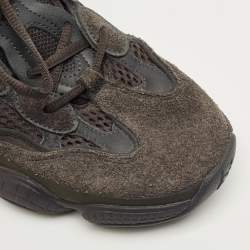 Pre Owned Yeezy x Adidas Black Mesh and Suede 500 Utility Black Sneakers Size 38