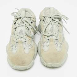 Pre Owned Yeezy x Adidas Grey Leather and Mesh 500 Salt Sneakers Size 38