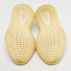 Pre Owned Yeezy x Adidas Boost 350 V2 Natural Size 39 1/3 Beige Knit Fabric Low Top Sneakers