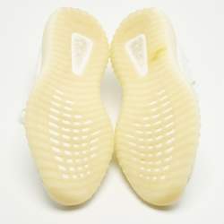 Pre Owned Yeezy x Adidas Boost 350 V2 Cream Size 43 1/3 White Knit Fabric Low Top Sneakers