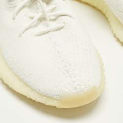 Pre Owned Yeezy x Adidas Boost 350 V2 Cream Size 43 1/3 White Knit Fabric Low Top Sneakers