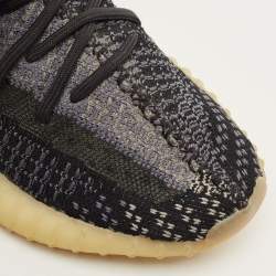 Pre Owned حذاء رياضي ييزي × أديداس بوست 350 في 2 كربون قماش تريكو أسود بعنق منخفض مقاس 43 1/3