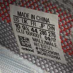 Pre Owned حذاء رياضي ييزي x أديداس بوست 350 V2 قماش محبوك رمادي كعب منخفض مقاس 44