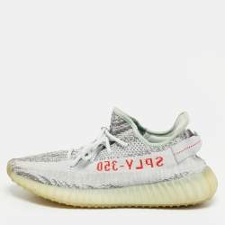 Pre Owned حذاء رياضي ييزي x أديداس بوست 350 V2 قماش محبوك رمادي كعب منخفض مقاس 44