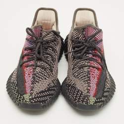 Pre Owned حذاء رياضي ييزي × اديداس بوست 350 V2 يشييل (عاكس) قماش تري�كو أسود مقاس 43 1/3