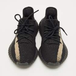 مملوكة مسبقًا Yeezy x Adidas 350 V2 Size 44 Black Knit Fabric Low Top Sneakers