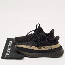 مملوكة مسبقًا Yeezy x Adidas 350 V2 Size 44 Black Knit Fabric Low Top Sneakers