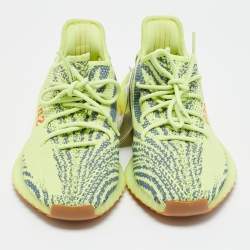 مملوكة مسبقًا Yeezy x Adidas Boost 350 V2 Semi Frozen Size 44 2/3 Yellow Knit Fabric Low Top Sneakers