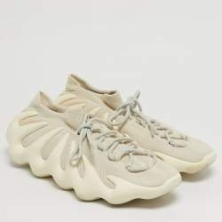 مملوكة مسبقًا Yeezy x Adidas 450 Cloud White Size 46 2/3 Off White Knit Fabric Low Top Sneakers
