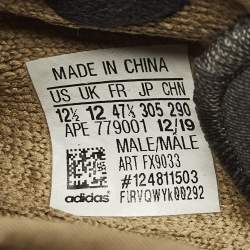 Pre Owned حذاء رياضي ييزي x أديداس "بوست 350 ڨي2 ايرث" تريكو و شبك بني مقاس 45 1/3