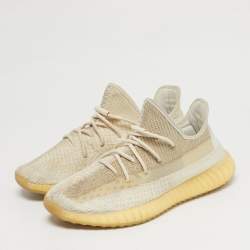 Pre Owned Yeezy x Adidas 350 V2 Light Size 37.5 Two Tone Knit Fabric Low Top Sneakers