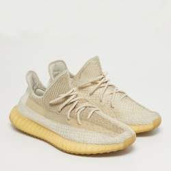 Pre Owned Yeezy x Adidas 350 V2 Light Size 37.5 Two Tone Knit Fabric Low Top Sneakers