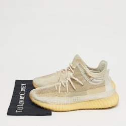 Pre Owned Yeezy x Adidas 350 V2 Light Size 37.5 Two Tone Knit Fabric Low Top Sneakers