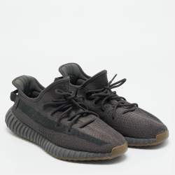 مملوكة مسبقًا Yeezy x Adidas Boost 350 V2 Cinder Size 47.5 Grey Knit Fabric Low Top Sneakers