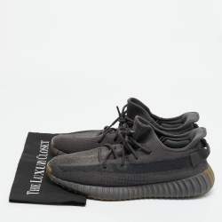 مملوكة مسبقًا Yeezy x Adidas Boost 350 V2 Cinder Size 47.5 Grey Knit Fabric Low Top Sneakers