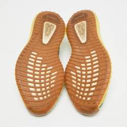 Pre Owned Yeezy x Adidas Boost 350 V2 Size 46.5 Yellow Knit Fabric Semi Frozen Low Top Sneakers