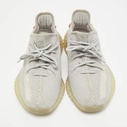 Pre Owned حذاء رياضي ييزي x أديداس بوست 350 V2 تيل لايت قماش تريكو رمادي مقاس 37 1/3