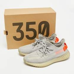 Pre Owned حذاء رياضي ييزي x أديداس بوست 350 V2 تيل لايت قماش تريكو رمادي مقاس 37 1/3