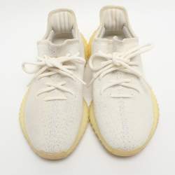 Pre Owned حذاء رياضي ييزي x أديداس بوست 350 V2 قماش تريكو أبيض عنق قصير مقاس 37.5