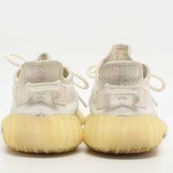 Pre Owned حذاء رياضي ييزي x أديداس بوست 350 V2 قماش تريكو أبيض عنق قصير مقاس 37.5