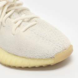 Pre Owned حذاء رياضي ييزي x أديداس بوست 350 V2 قماش تريكو أبيض عنق قصير مقاس 37.5