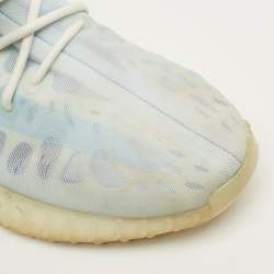 Pre Owned Yeezy x Adidas Boost 350 V2 Size 46.5 Blue/White Mesh Mono Ice Lace Up Sneakers