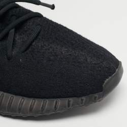 Pre Owned Yeezy x Adidas Boost 350 V2 Size 43.5 Black Knit Fabric Low Top Sneakers