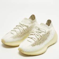 Pre Owned Yeezy x Adidas Boost 380 Size 40 White Knit Fabric Lace Up Sneakers