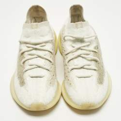 Pre Owned Yeezy x Adidas Boost 380 Size 40 White Knit Fabric Lace Up Sneakers