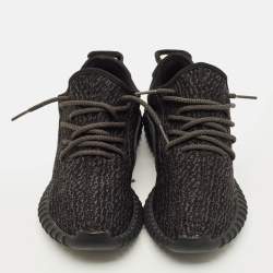 Pre Owned Yeezy x Adidas Boost 350 Pirate Size 43.5 Black Knit Fabric Low Top Sneakers