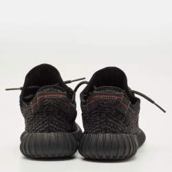 Pre Owned Yeezy x Adidas Boost 350 Pirate Size 43.5 Black Knit Fabric Low Top Sneakers