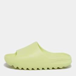 Pre Owned Yeezy x Adidas Glow Size 42 Neon Green Rubber Pool Slide