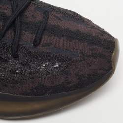 Pre Owned Yeezy x Adidas Boost 380 Onyx Size 46 Black/Brown Knit Fabric Low Top Sneakers